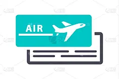 门票，白色背景上的灰色绿松石图标