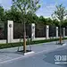 现代围墙3D模型_3453489547