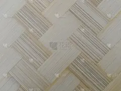 拼花地板碎片。拼花图案。交错的元素。木质、竹或茅草表面。热垫,特写。