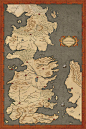 Game of Thrones Map Vintage Style Map Fan Art by ConsiderGraphics: 