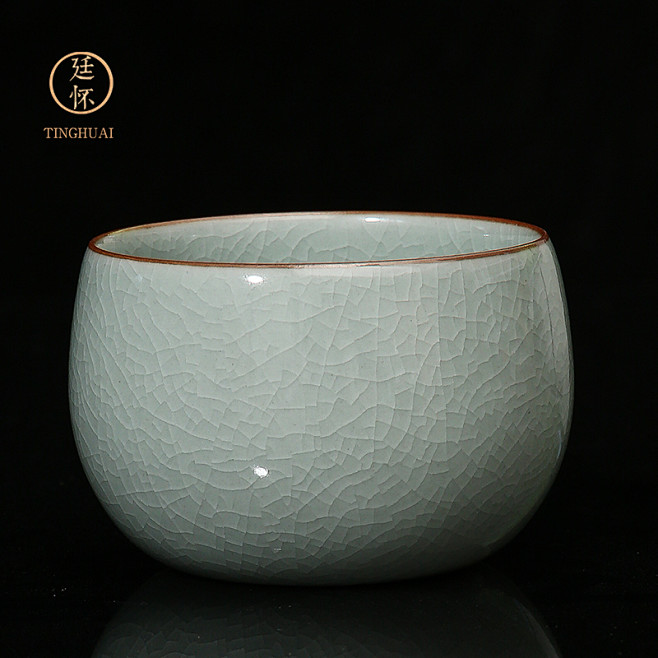 廷怀窑 李廷怀汝窑支钉烧茶杯 陶瓷品茗杯