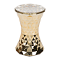 Buy Kartell Stone Stool - Gold | Amara : Add unique style to any space with this Stone stool from Kartell. Designed by Marcel Wanders it features a geometrical shape that is reminiscent of an hourglass, with a metallic gold coloured finish.