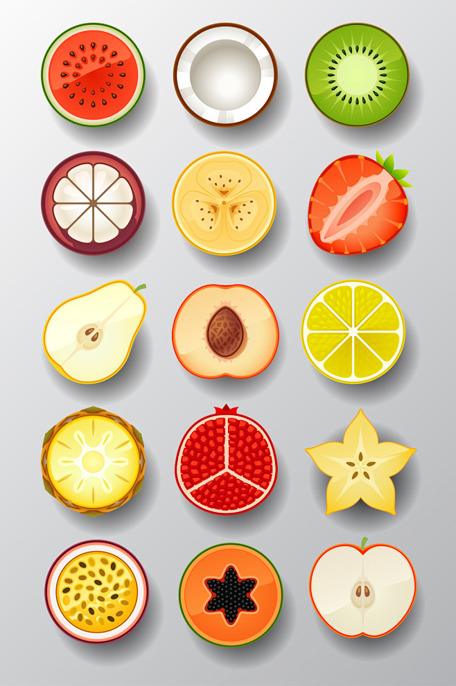 08:15:05切开的卡通水果素材线描-水果huholly该采集也在以下画板加载