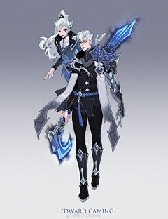 「小小崇文文」采集到LOL设计稿 三视图人设