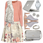 A fashion look from December 2014 featuring red sweater, white vest and pleated skirt. Browse and shop related looks._gxz