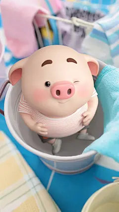 【手机高清壁纸 小屁猪  看  看我  快看可爱的我】