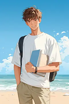 AI数字艺术高考中考学生人物插画-众图网