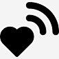 WiFi信号对心脏图标 https://88ICON.com 信号形状的心 浪漫 WiFi信号