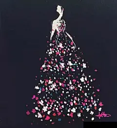 水粉礼服手绘 画纸上的流光溢彩-时装画/手绘技巧-服装设计教程-服装设计网