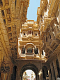 Ancient city streets of Jaisalmer in Rajasthan, India