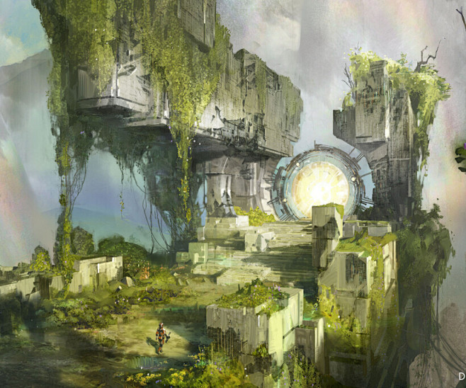 科幻现代场景大气概念图原画设定奇异建筑设计合集科幻世界微元素