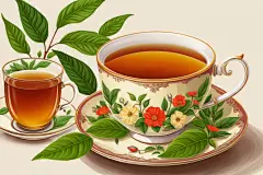 手绘文艺嫩绿清香茶叶插画