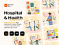 医疗健康矢量插图设计素材 Hospital & Health Illustration ai格式-人物插画、场景插画、插画、插画功能、教育医疗、概念创意、状态页、趣味漫画、运动健身-到位啦UI