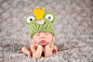 Prince Pucker Up .. Valentines day hat .. baby frog hat .. newborn prince hat .. crown .. newborn photo prop .. frog prince .. NEWBORN SIZE