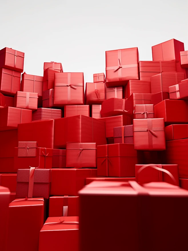 large and red gift boxes on a white background,gift boxes with Light ...