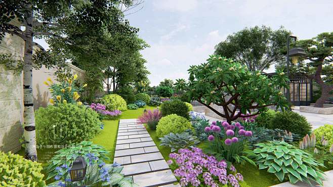 青岛山水名墅庭院花园设计-青岛子午园作景...