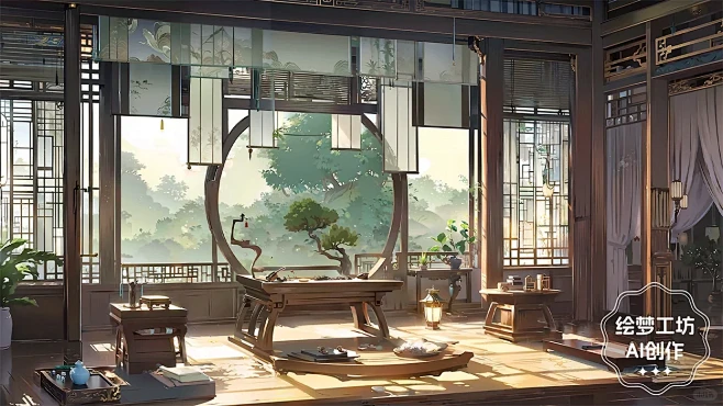 绘梦工坊丨AI仙侠古风背景素材《混装一期》2图片_中式场景图片素材-花瓣网