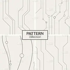 集四个抽象向量无缝模式与线。