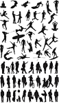 People silhouette templates vector