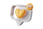 Free Social media white love emoji 3D Icon
