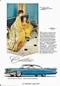 1940-1960年代是美国母女亲子装套装最流行的时代，当时的贵妇人都以和女儿穿同样的衣服为乐。顺应时代要求，1959年的Cadillac推出了一套亲子装广告。他们不仅请来了Ceil Chapman这样的大牌设计师为广告中的母女配服装，不但颜色没有限制，甚至越显眼越好，因为多色喷漆是 Cadillac的强项。
