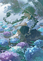 #オリジナル 紫陽花の季節 - potg（ぴおてぐ）的插画