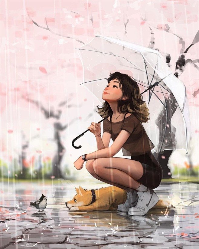 甜美治愈！半写实风格人物插画