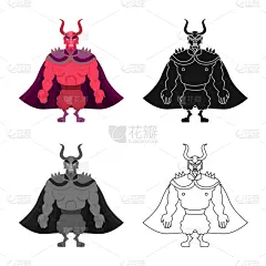 男人,恶魔,图标集,分离着色,热,设计,收集,猜疑