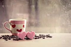 饼干,窗户,心型,雨,粉色,咖啡杯,茶杯,烤咖啡豆,水平画幅,玻璃
