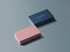 带圆角的商业名片贴图展示模版 Business Card Mockup with Rounded Corners :  