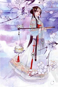 古风  插画  cg   壁纸   同人    古装    美人  手绘   鼠绘   厚涂   唯美   水墨  中国风  橙光  