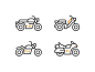 Motorcycles Icons scooter motorcycle symbol color flat outline line icon