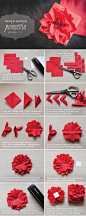 Paper Napkin Poinsettia Tutorial