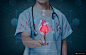 立体成像心脏影像听诊器医生未来医疗海报
