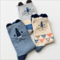 秋季新品全棉针织几何猫咪耳朵中筒袜 可爱甜美猫咪堆堆袜-淘宝网