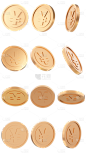 通用促销金色3D金币元素物品贴纸