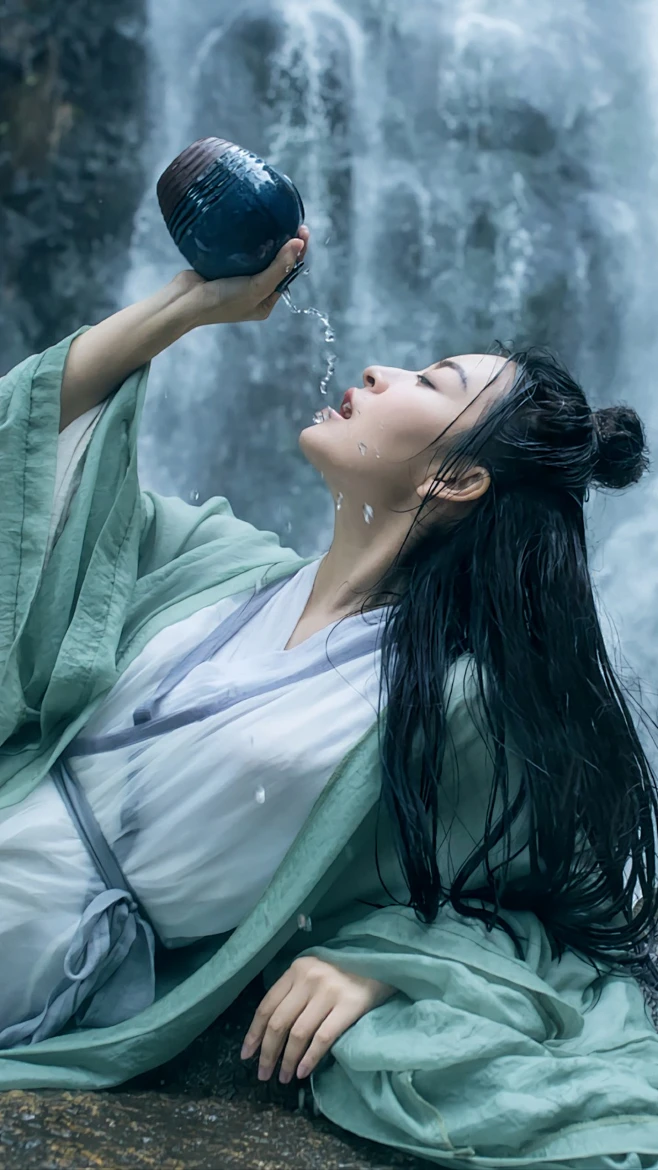 武侠中国风 女侠喝酒 古风人物摄影-花瓣网