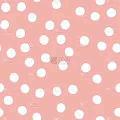 Polka dot white seamless pattern on pink backgroun