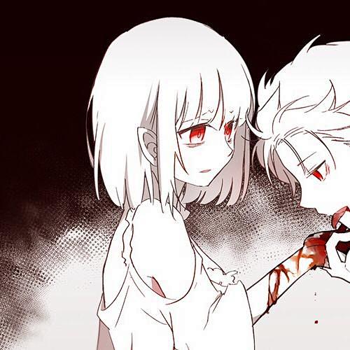 二次元病娇情头高清动漫病娇情侣头像一左一右