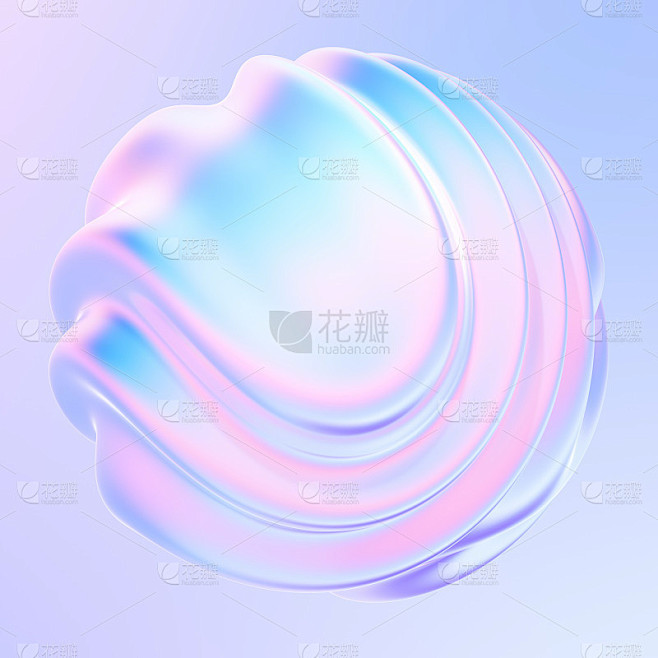 全息液态金属3D形状设计元素海报和横幅