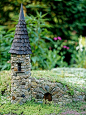 I would like to create a fairy garden with my grandkids.  Then they can look forward to coming to Grandma's house to visit their fairy garden out in the yard!   This garden highlights a stone castle almost as sturdy as its full-size counterpart. Creative 