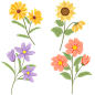 手绘水彩植物花卉元素1