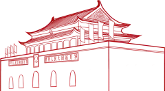 剪纸风格天安门