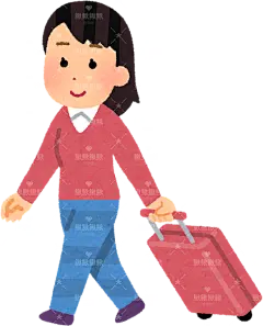 拉着行李箱的人carrycase_woman旅游 旅行 酒店 住宿 出国 免扣 素材 手绘 png