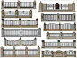 欧式铁艺栅栏围墙围栏杆柱子草图大师SU模型sketchup景观设计素材-淘宝网