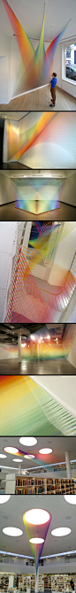 彩色悬吊织线构成的“云雾”装置 / Gabriel Dawe | 流什:LOLKOUT