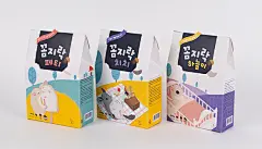 Kkomjirak 啮齿动物宠物食品包装设计，可爱韩国风插画设计