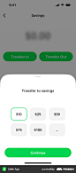 Cash App Transferring to savings screen