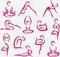 手绘瑜伽人物图标 页面网页 平面电商 创意素材