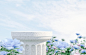 Premium Photo | Photo natural beauty podium backdrop with spring rose flower field scene